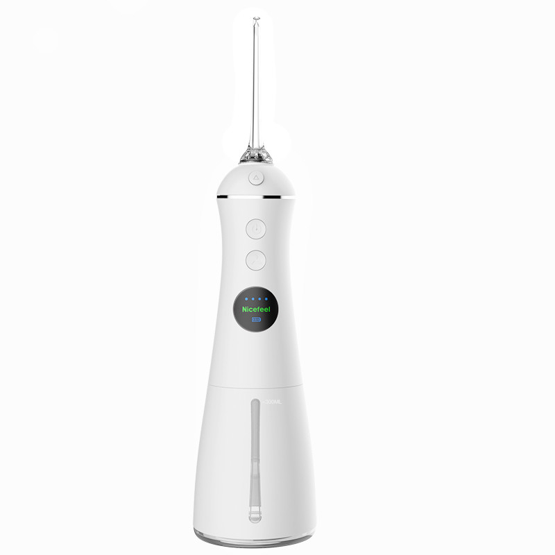 IPX7 Irrigator orale ricaricabile 300mL, acqua portatile Flosser per la pulizia dei denti