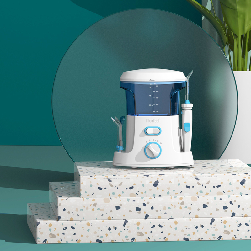 Filo interdentale regolabile in acqua ABS da 600 ml per uso familiare spa orale bianco blu