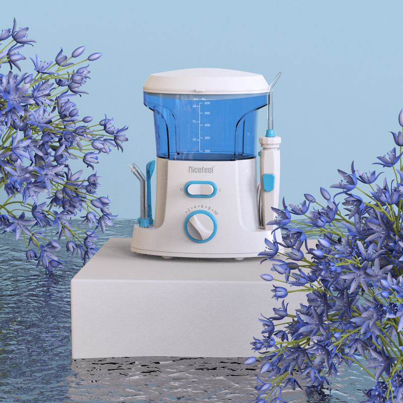 Filo interdentale regolabile in acqua ABS da 600 ml per uso familiare spa orale bianco blu