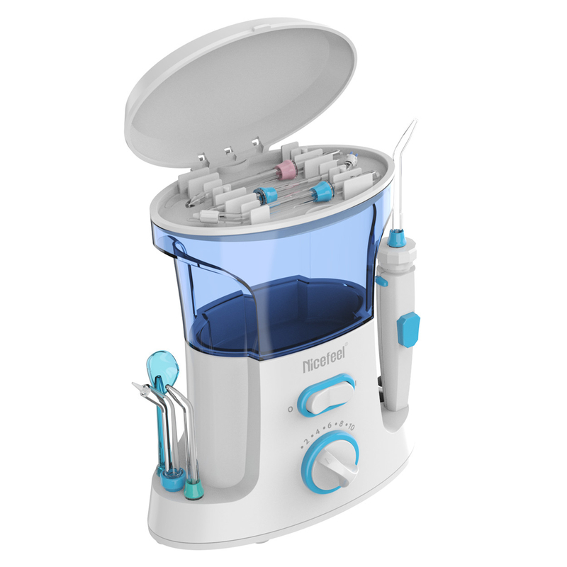 Filo interdentale regolabile in acqua ABS da 600 ml per uso familiare spa orale bianco blu