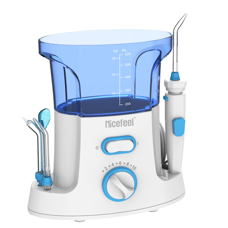 Filo interdentale regolabile in acqua ABS da 600 ml per uso familiare spa orale bianco blu
