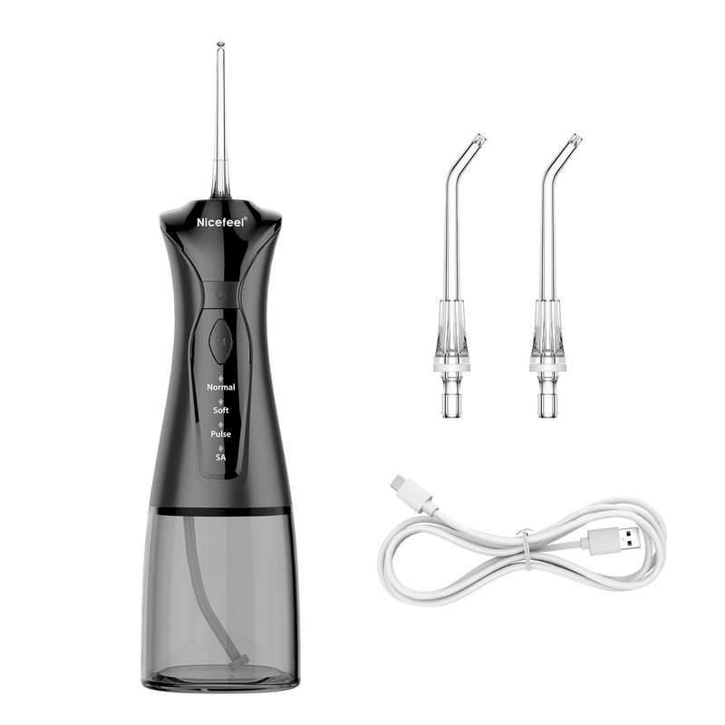 acqua senza cordone Flosser Irrigator orale a pile del nero 1400mAh