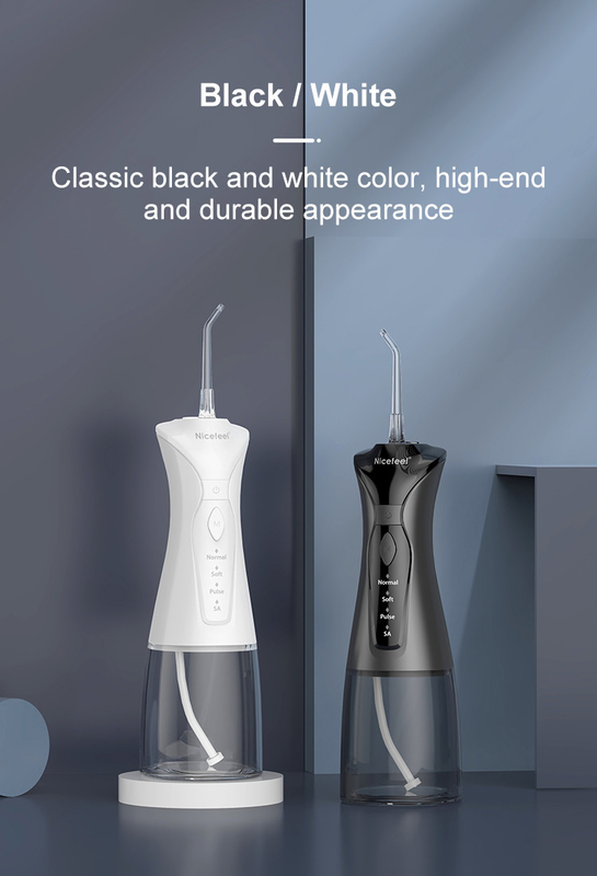acqua senza cordone Flosser Irrigator orale a pile del nero 1400mAh