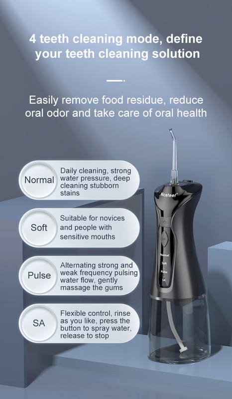 cure odontoiatriche orali portatili senza cordone di 300ml Nicefeel Irrigator con Nozzels
