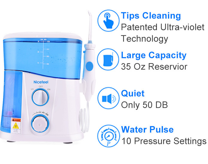 6Pcs spazzolino da denti elettrico e flosser all-in-one per la cura orale