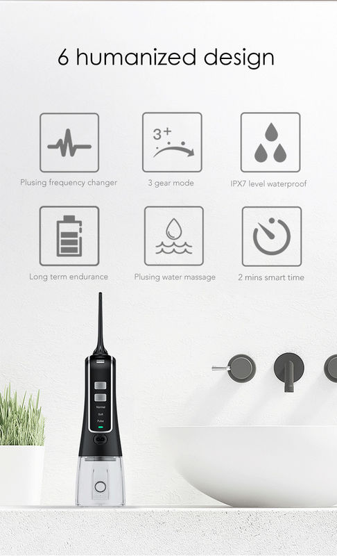 Serbatoio di acqua orale senza cordone di Flosser Irrigator 300ml dell'acqua impermeabile della doccia IPX7